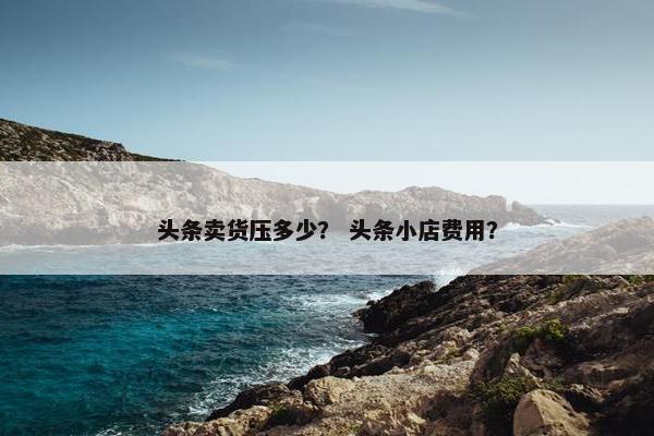 头条卖货压多少？ 头条小店费用？
