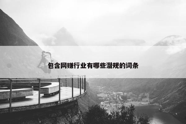 包含网赚行业有哪些潜规的词条