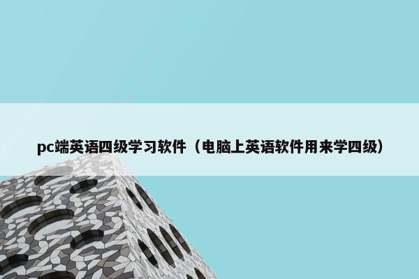 pc端英语四级学习软件（电脑上英语软件用来学四级）