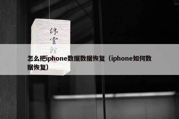 怎么把iphone数据数据恢复（iphone如何数据恢复）