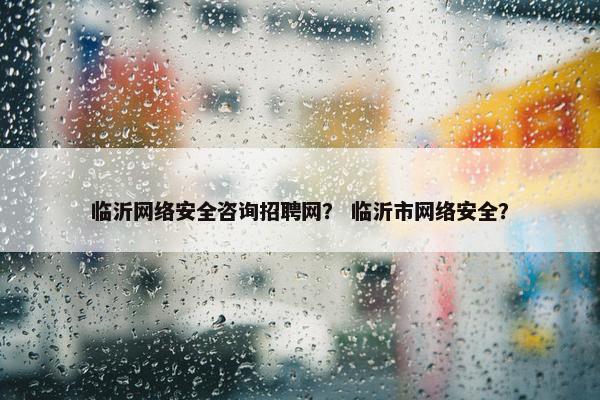 临沂网络安全咨询招聘网？ 临沂市网络安全？