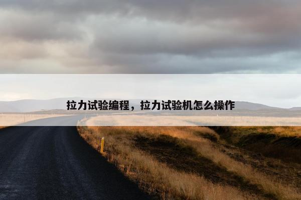 拉力试验编程，拉力试验机怎么操作