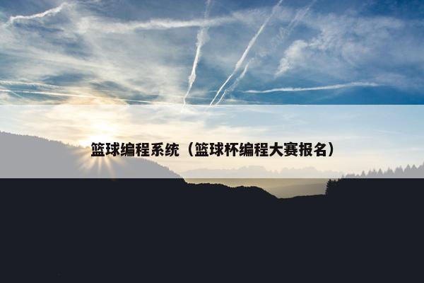 篮球编程系统（篮球杯编程大赛报名）