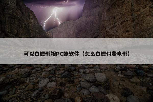 可以白嫖影视PC端软件（怎么白嫖付费电影）