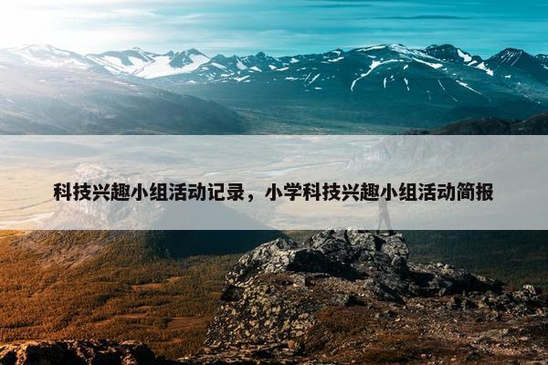 科技兴趣小组活动记录，小学科技兴趣小组活动简报