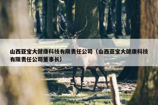 山西亚宝大健康科技有限责任公司（山西亚宝大健康科技有限责任公司董事长）