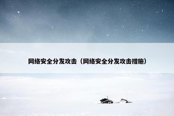 网络安全分发攻击（网络安全分发攻击措施）