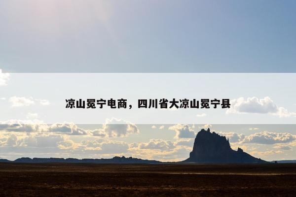 凉山冕宁电商，四川省大凉山冕宁县