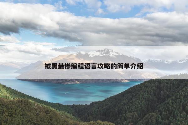 被黑最惨编程语言攻略的简单介绍