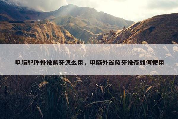 电脑配件外设蓝牙怎么用，电脑外置蓝牙设备如何使用
