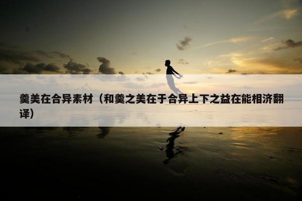 羹美在合异素材（和羹之美在于合异上下之益在能相济翻译）