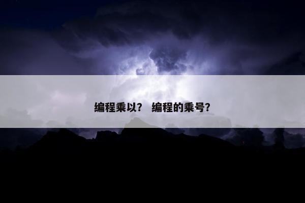 编程乘以？ 编程的乘号？