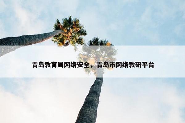 青岛教育局网络安全，青岛市网络教研平台