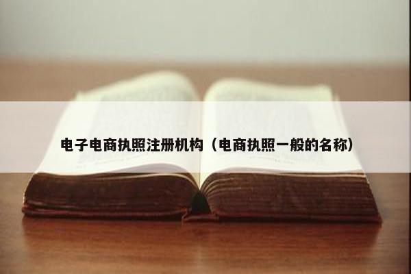 电子电商执照注册机构（电商执照一般的名称）