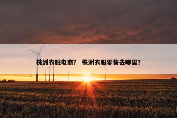 株洲衣服电商？ 株洲衣服零售去哪里？