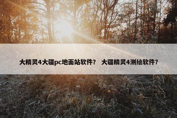 大精灵4大疆pc地面站软件？ 大疆精灵4测绘软件？
