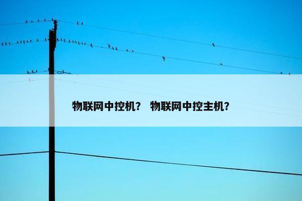 物联网中控机？ 物联网中控主机？