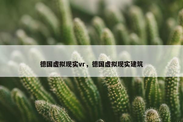 德国虚拟现实vr，德国虚拟现实建筑