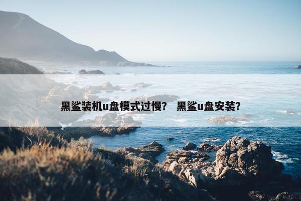 黑鲨装机u盘模式过慢？ 黑鲨u盘安装？