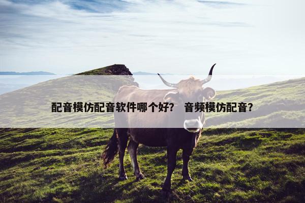 配音模仿配音软件哪个好？ 音频模仿配音？