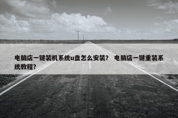 电脑店一键装机系统u盘怎么安装？ 电脑店一键重装系统教程？