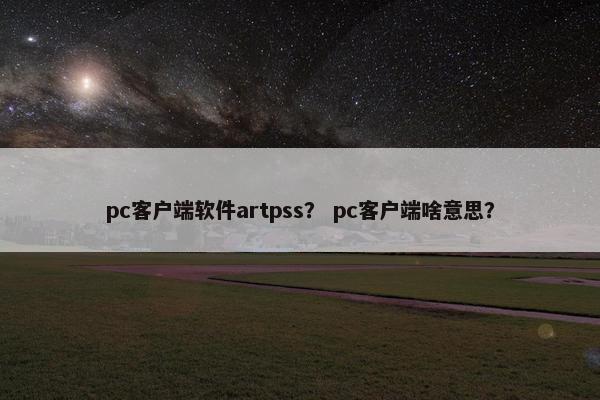 pc客户端软件artpss？ pc客户端啥意思？