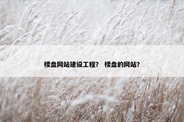 楼盘网站建设工程？ 楼盘的网站？