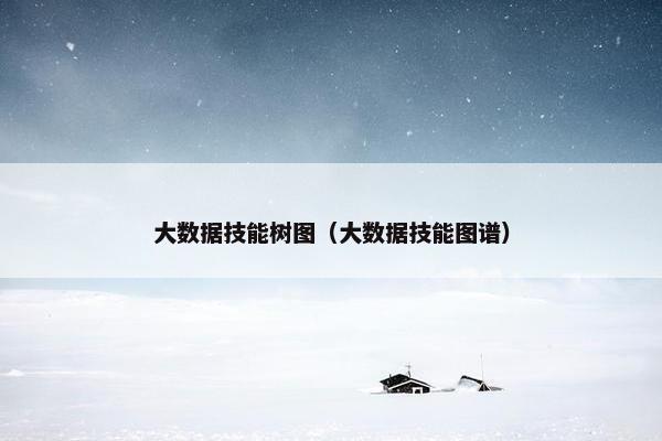 大数据技能树图（大数据技能图谱）