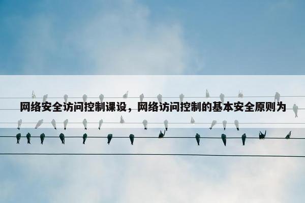 网络安全访问控制课设，网络访问控制的基本安全原则为