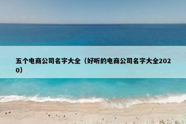 五个电商公司名字大全（好听的电商公司名字大全2020）