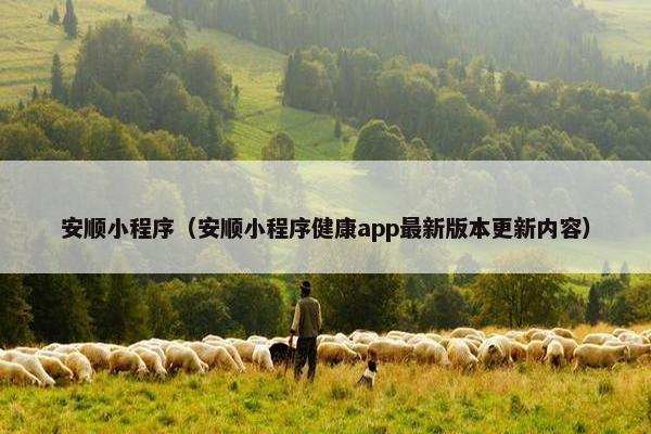 安顺小程序（安顺小程序健康app最新版本更新内容）
