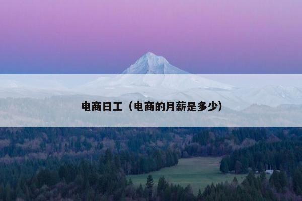 电商日工（电商的月薪是多少）