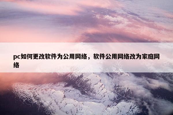 pc如何更改软件为公用网络，软件公用网络改为家庭网络