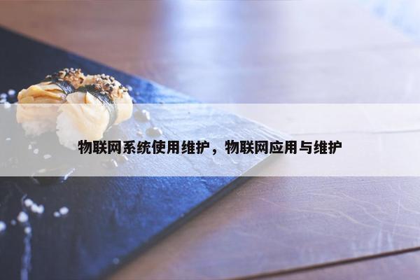 物联网系统使用维护，物联网应用与维护