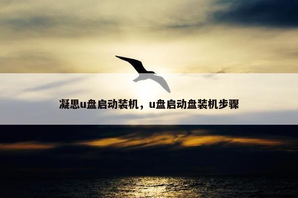 凝思u盘启动装机，u盘启动盘装机步骤