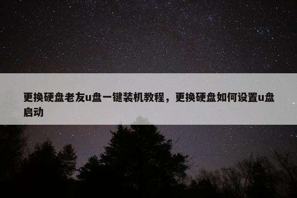 更换硬盘老友u盘一键装机教程，更换硬盘如何设置u盘启动