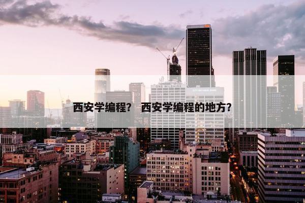 西安学编程？ 西安学编程的地方？