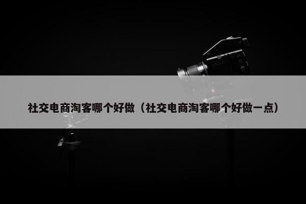 社交电商淘客哪个好做（社交电商淘客哪个好做一点）