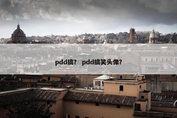 pdd搞？ pdd搞笑头像？