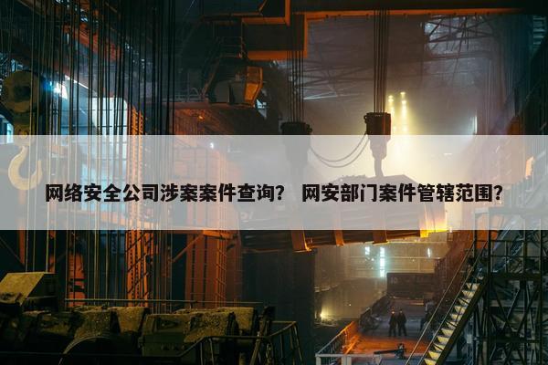 网络安全公司涉案案件查询？ 网安部门案件管辖范围？