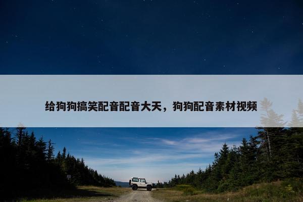 给狗狗搞笑配音配音大天，狗狗配音素材视频