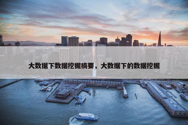 大数据下数据挖掘摘要，大数据下的数据挖掘