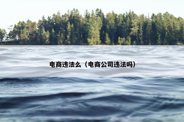 电商违法么（电商公司违法吗）