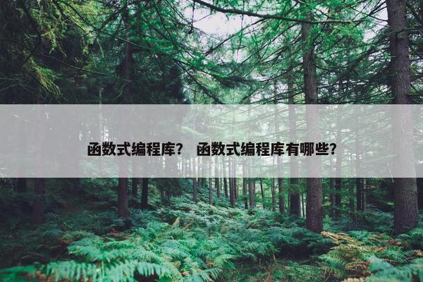 函数式编程库？ 函数式编程库有哪些？