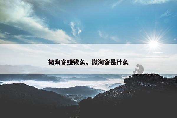 微淘客赚钱么，微淘客是什么