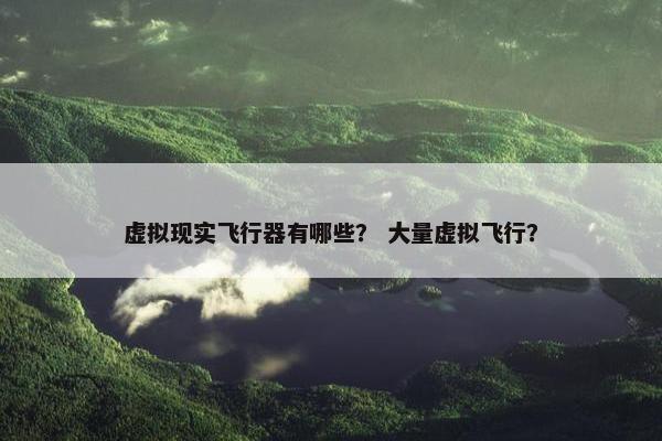 虚拟现实飞行器有哪些？ 大量虚拟飞行？