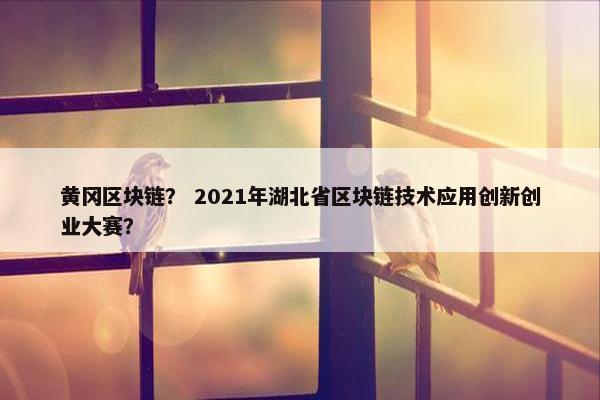 黄冈区块链？ 2021年湖北省区块链技术应用创新创业大赛？