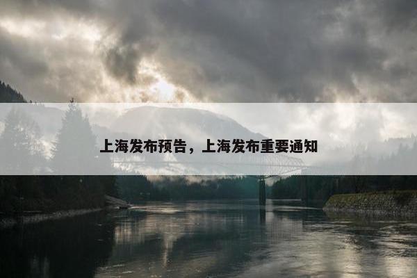 上海发布预告，上海发布重要通知