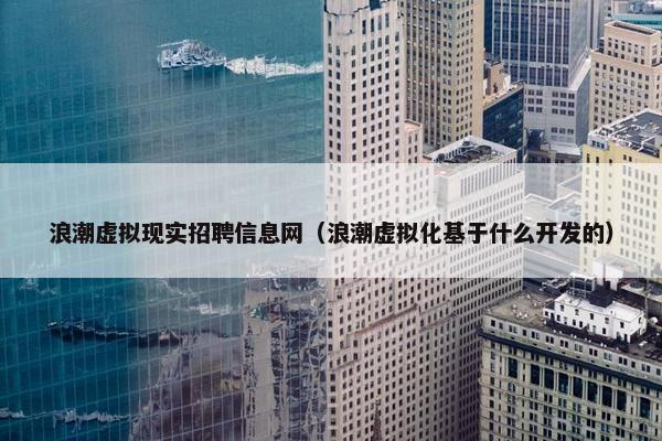 浪潮虚拟现实招聘信息网（浪潮虚拟化基于什么开发的）