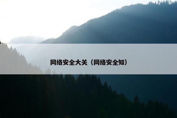 网络安全大关（网络安全知）